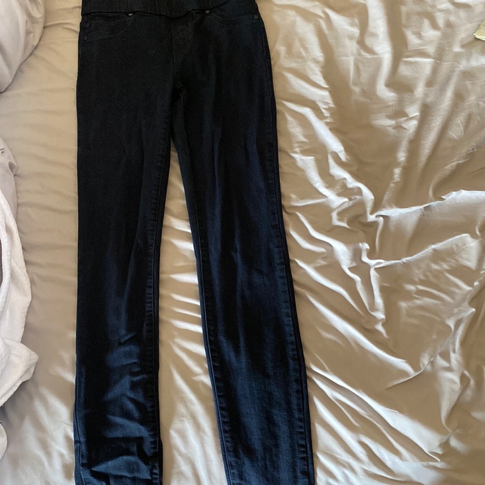 Dark blue denim leggings